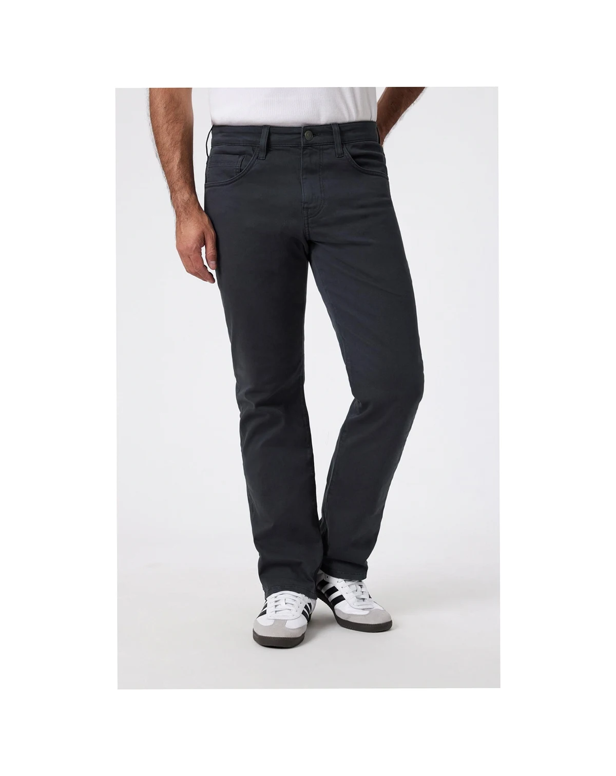 Men's Matt Relaxed Straight Leg In Anthracite Casual Twill