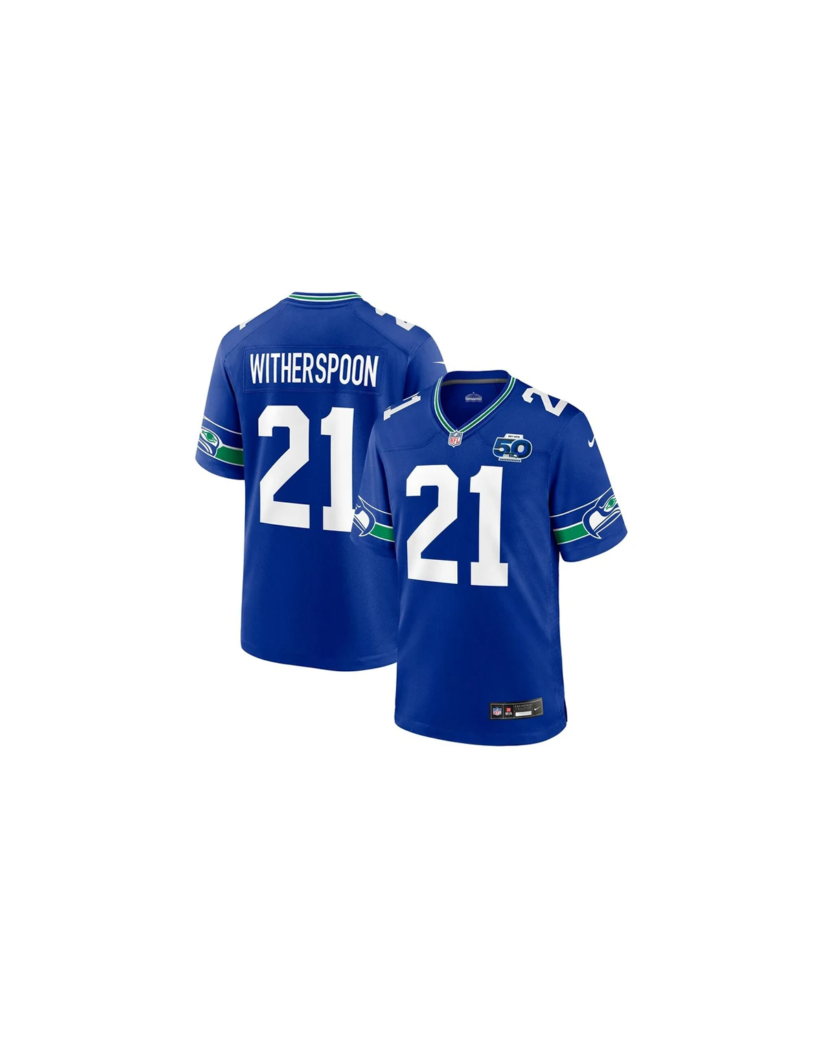 Men's Devon Witherspoon Royal Seattle Seahawks Alternate 2 50th Season Game Jersey