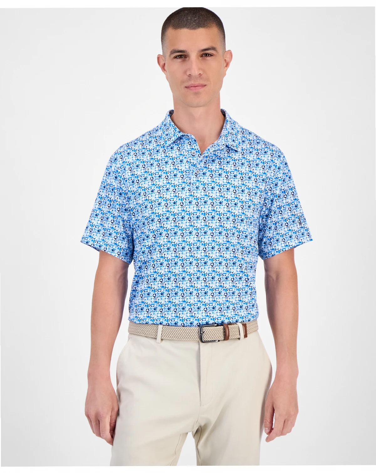 Men's All-Over Geometric Polo Shirt