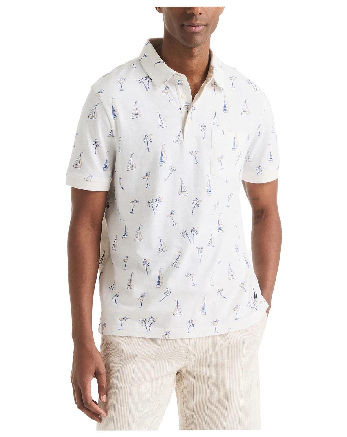 Men's Classic-Fit Sailboat Graphic Polo Shirt