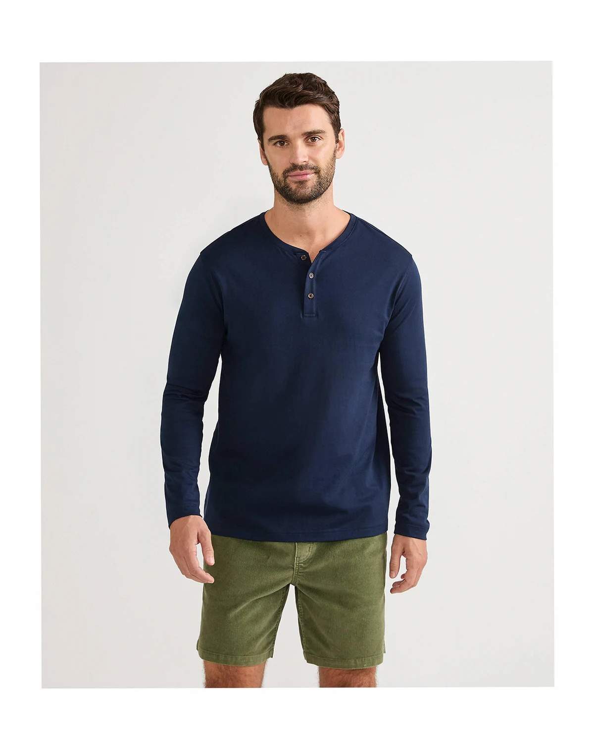 Men's Long Sleeve Cotton Supima Henley