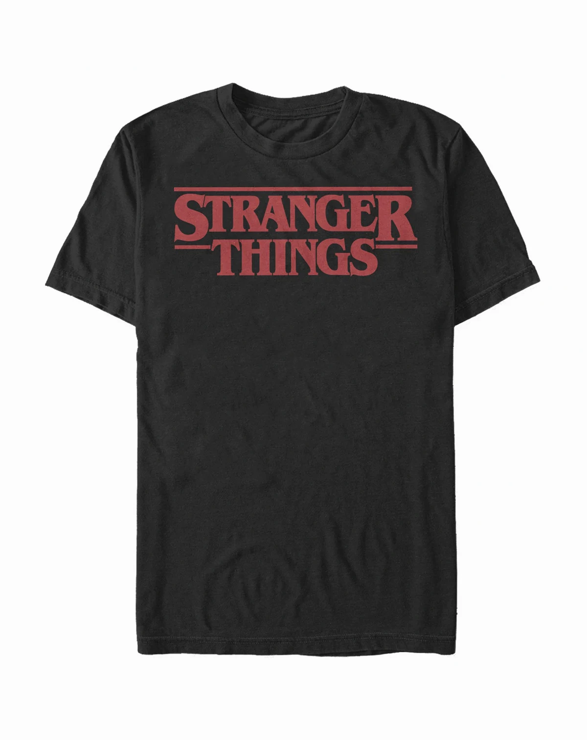 Stranger Things Men's Solid Logo Left Chest Short Sleeve T-Shirt