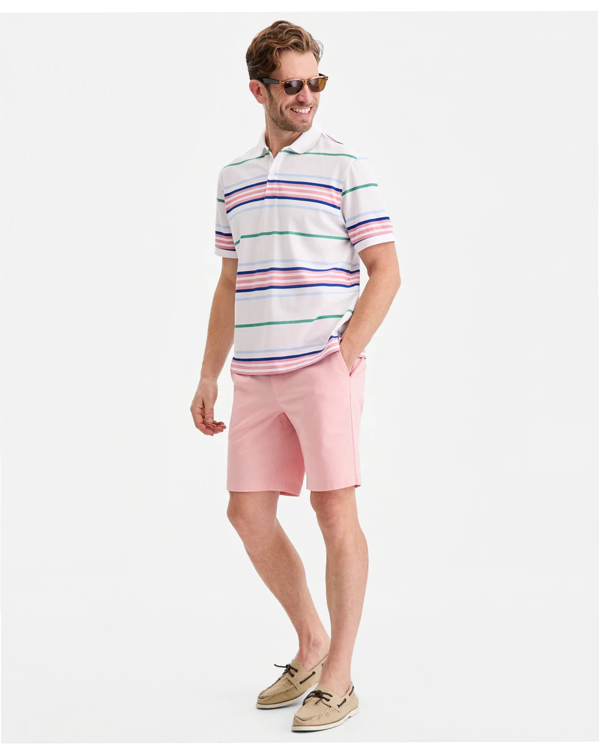 Men's Team Stripe Pique Polo Shirt, Exclusively at Macy's