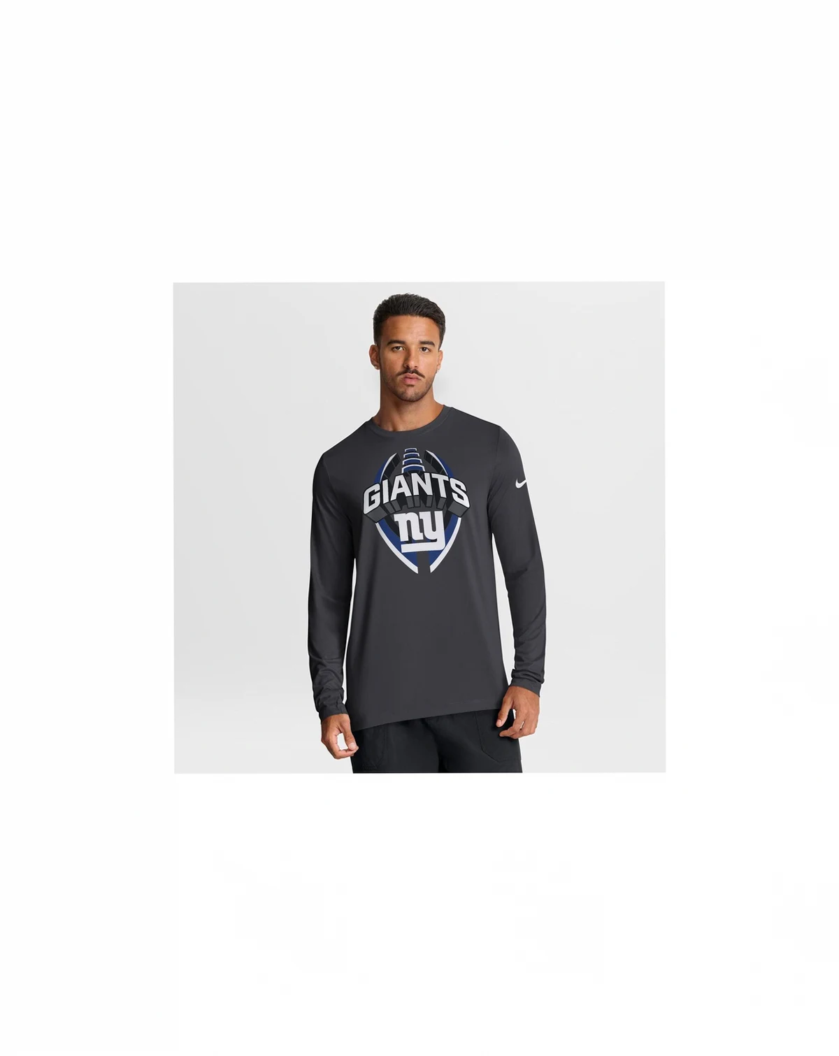 Men's Anthracite New York Giants Primetime Legend Icon Performance Long Sleeve T-Shirt