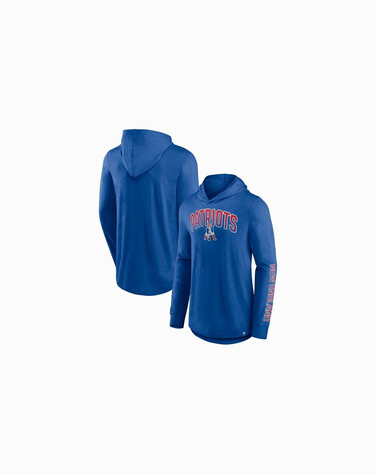 Men's Royal New England Patriots Front Runner Long Sleeve Hooded T-Shirt