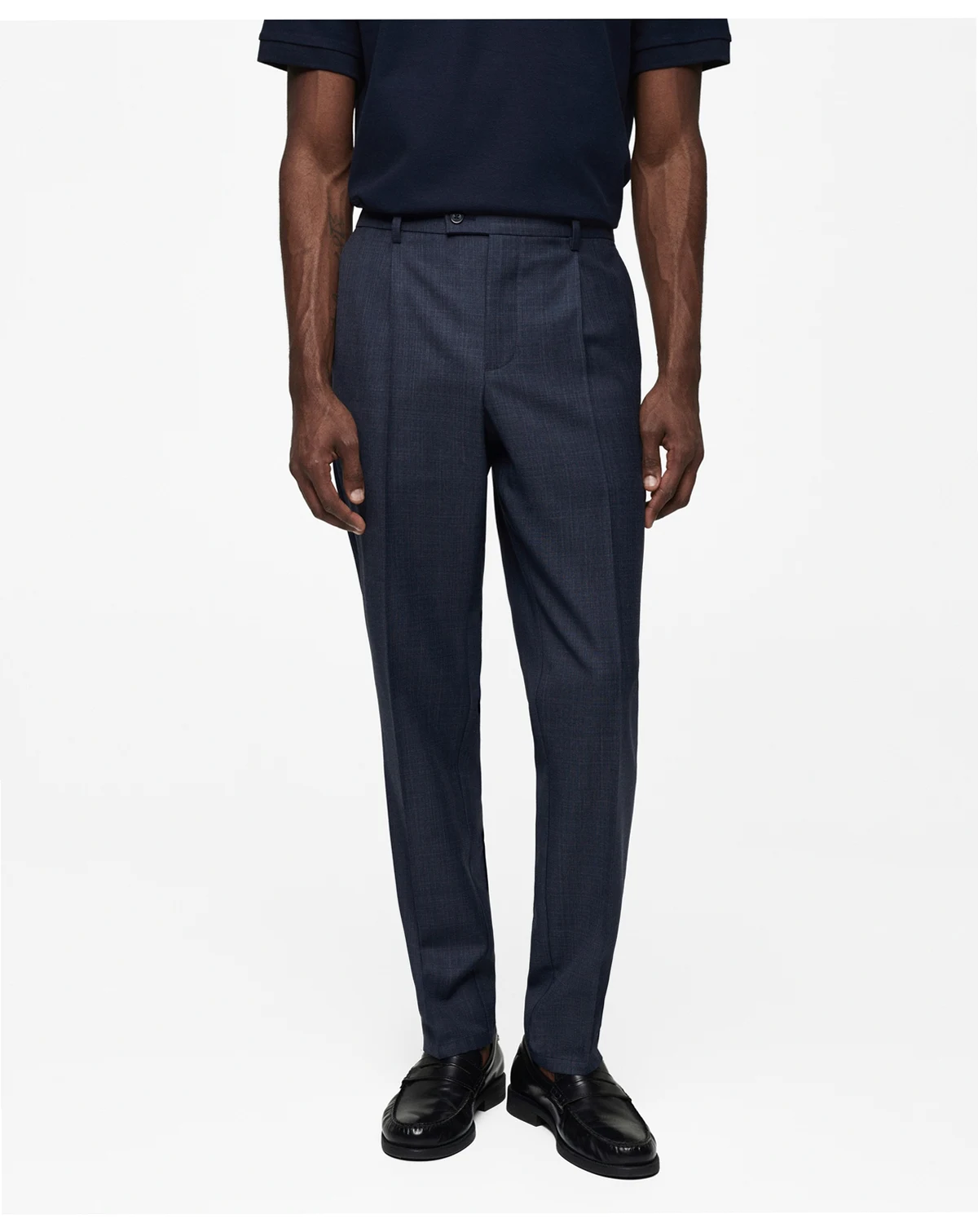 Men's Pleat Detail Wool Pants