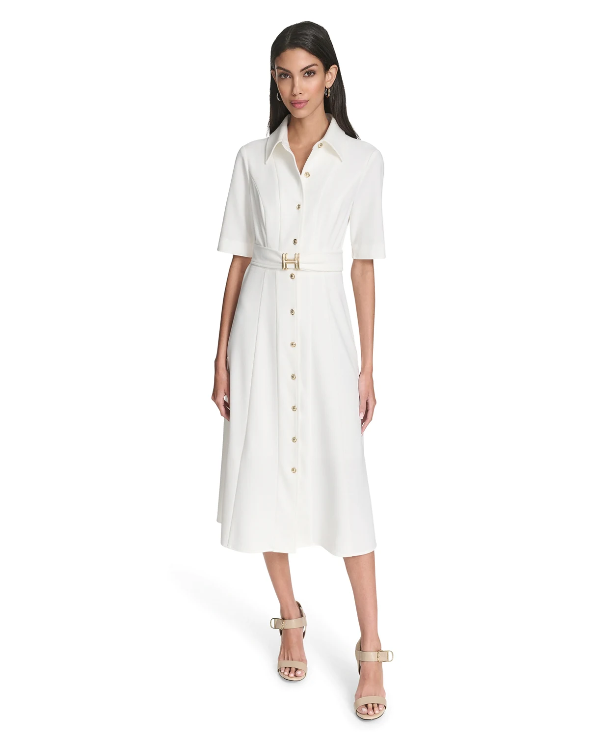 Women's Collared Midi Dress