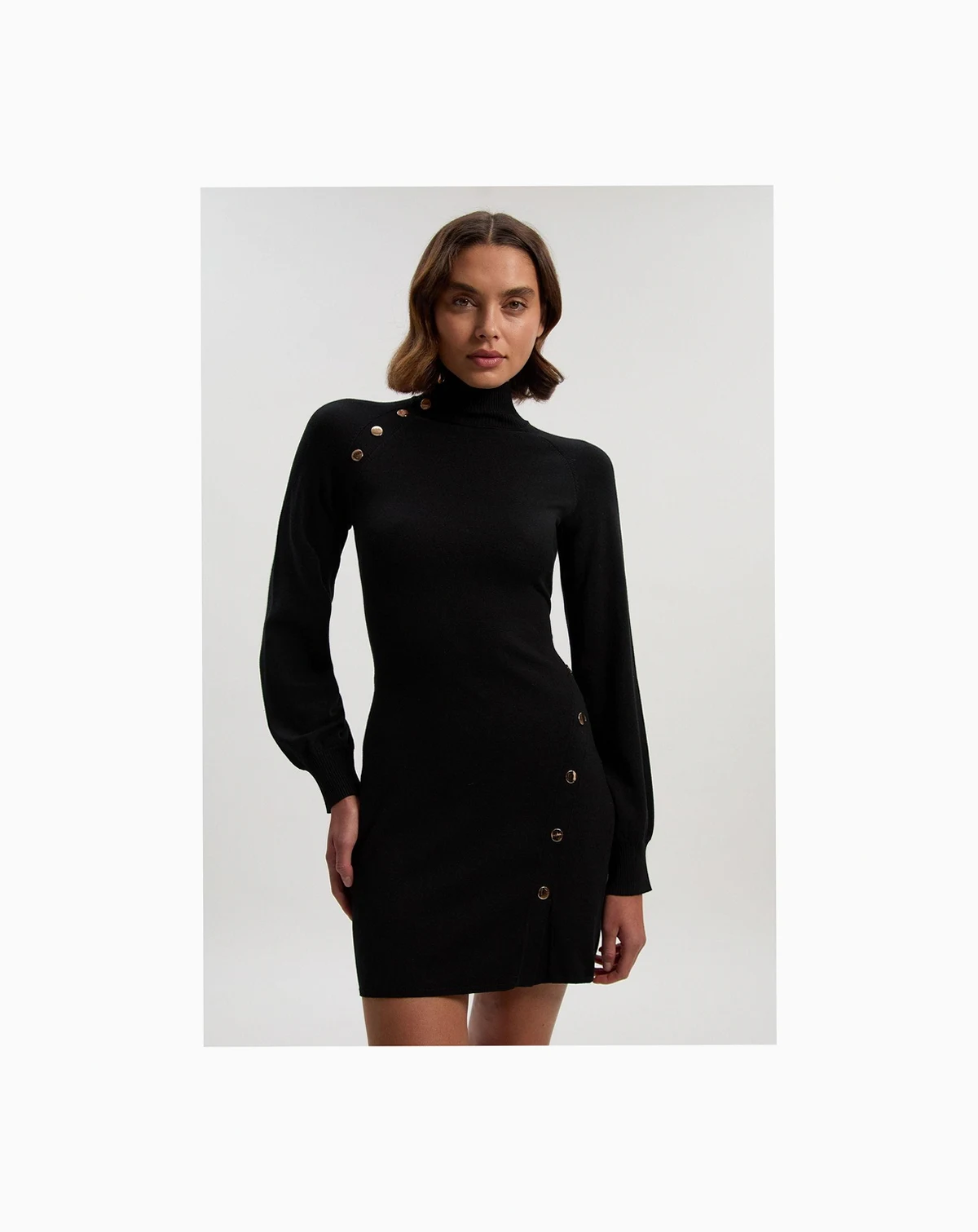 Women's Viscose Blend Popper Knit Mini Dress