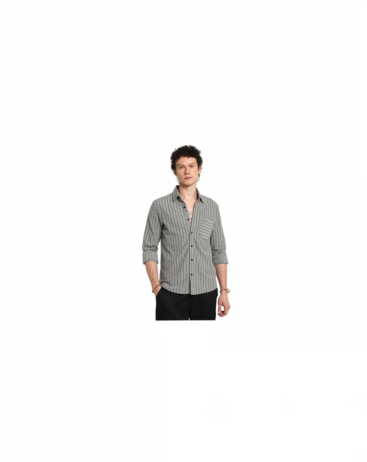 Men's Moon Grey Pinstriped Shirt