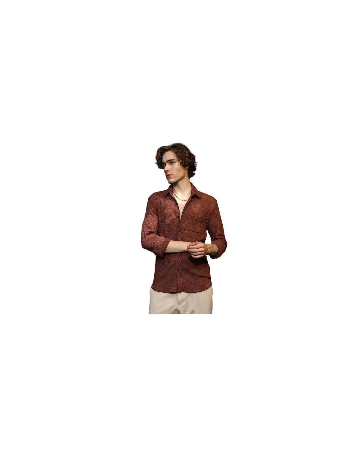 Men's Solid Tactile-Woven Shirt