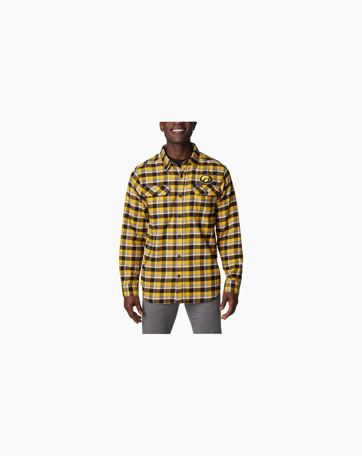 Men's Gold Iowa Hawkeyes Flare Gun Flannel Long Sleeve Shirt