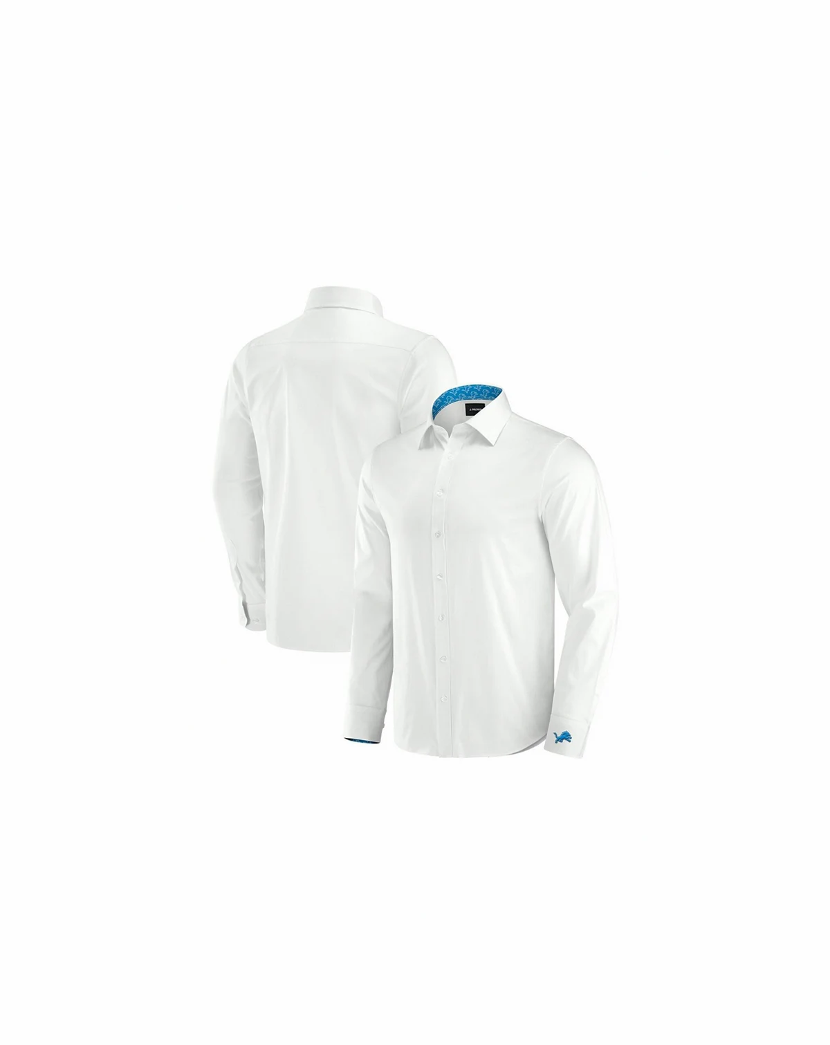 Men's White Detroit Lions Man-In-Motion Long Sleeve Button-Up Dress Shirt