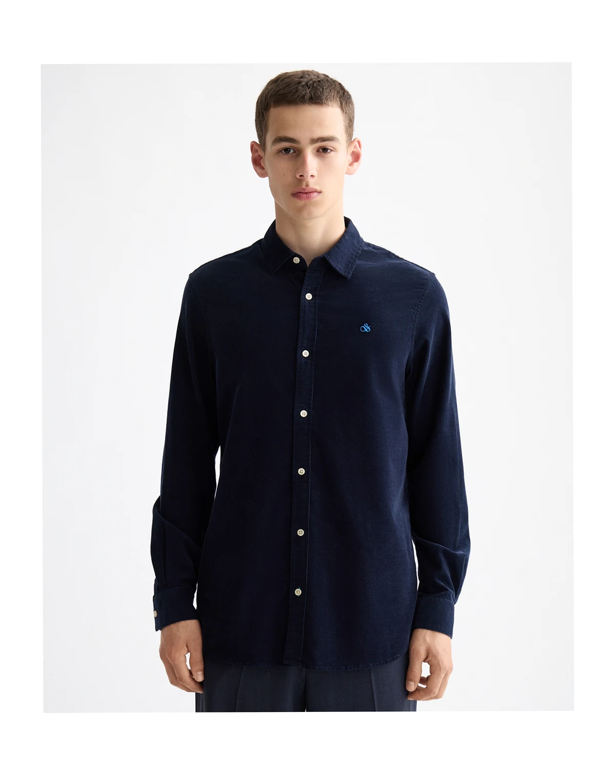 Men's Regular Fit Chest Embroidered Shirt