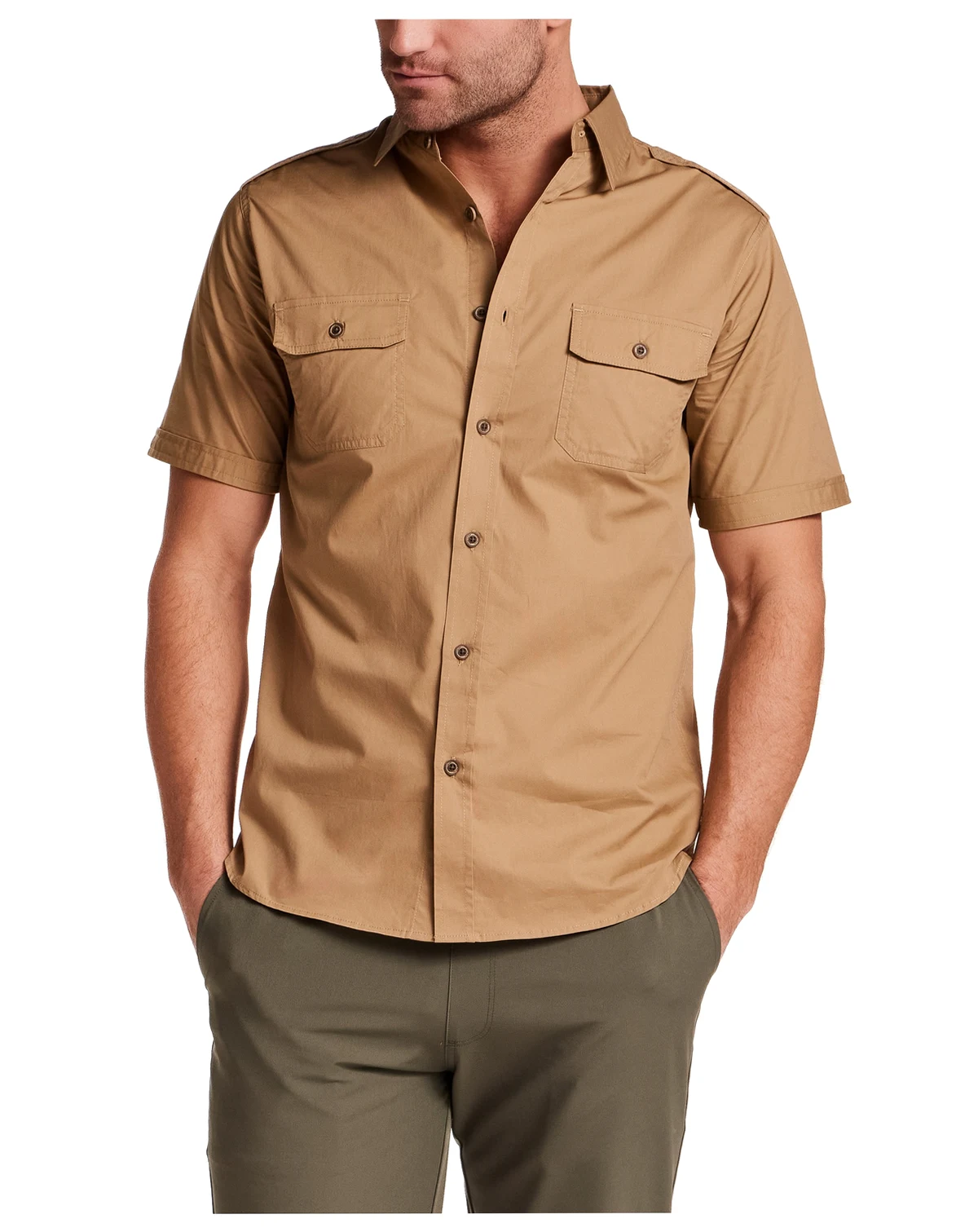 Men's Short-Sleeve Poplin Utility Shirt
