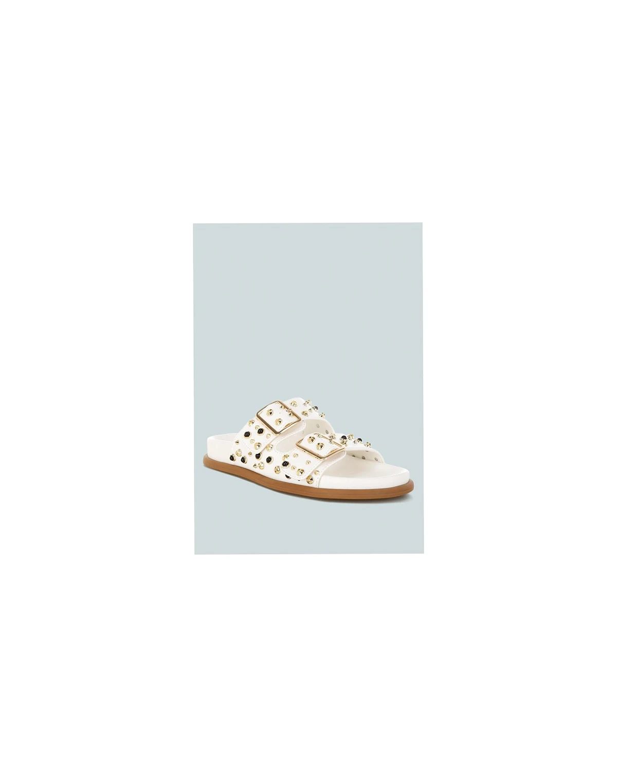 Jayata Metallic Stud Embellished Sliders