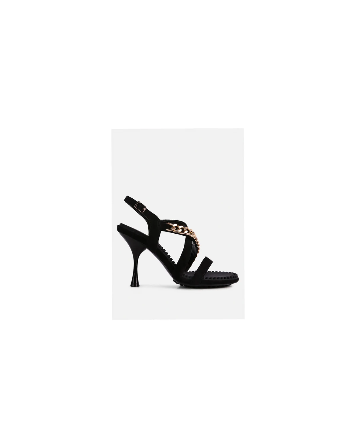 DOMEDA Womens Metal Chain Embellished Sandals