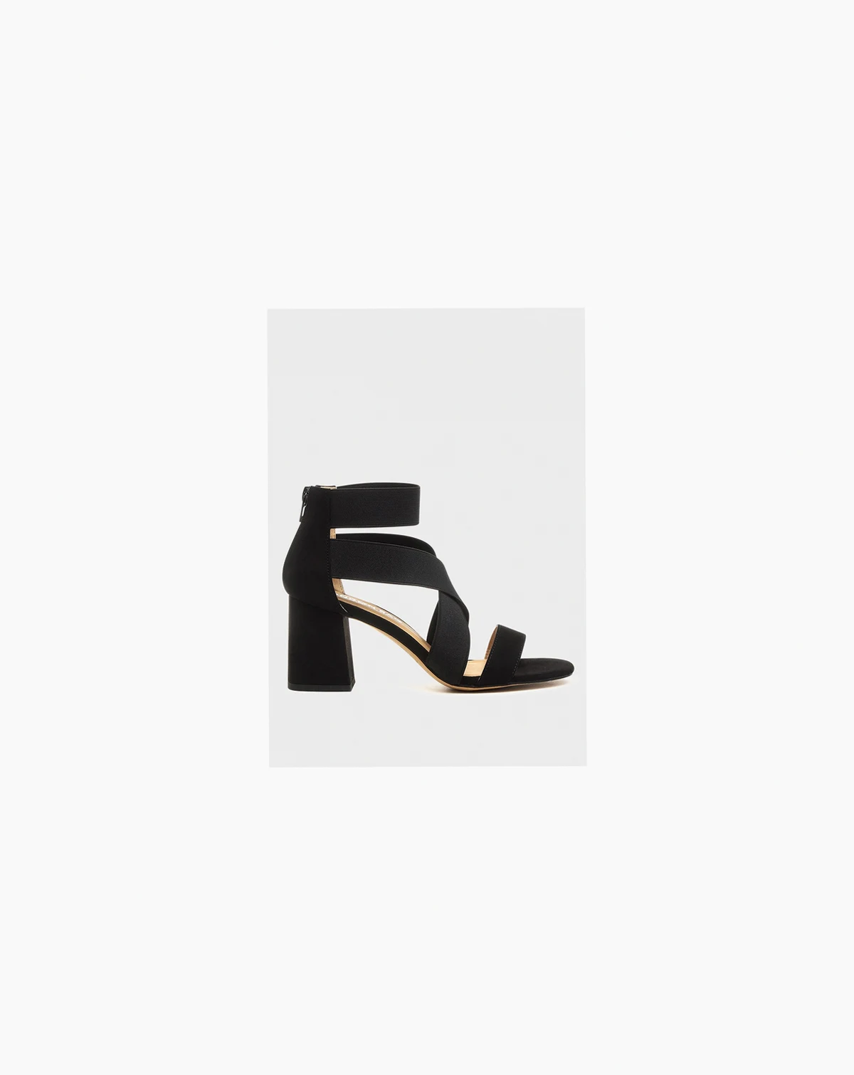 Womens Benicia Elastic Strappy Block Heel Sandals