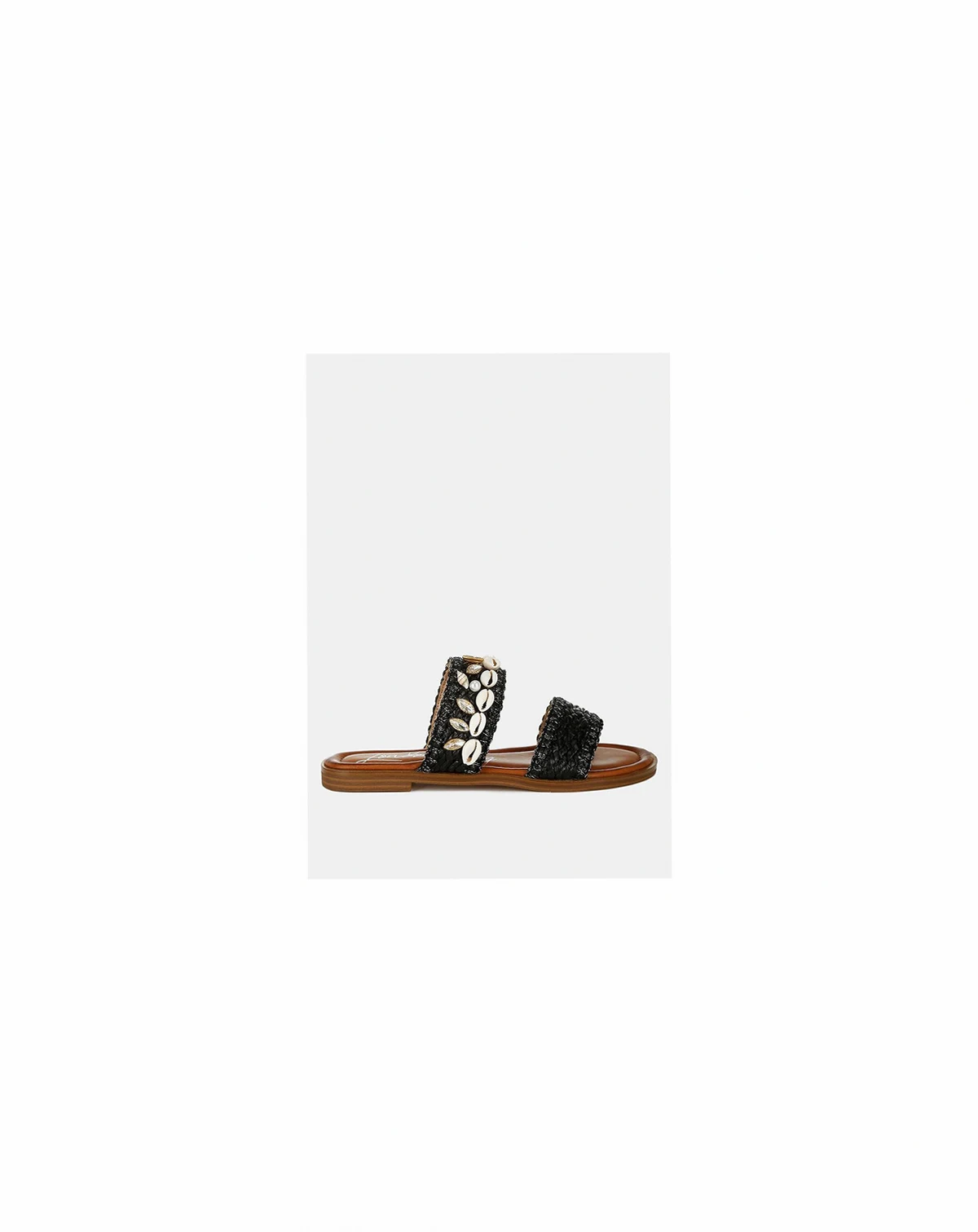 Womens Shellfish Raffia Slip On s Sandals