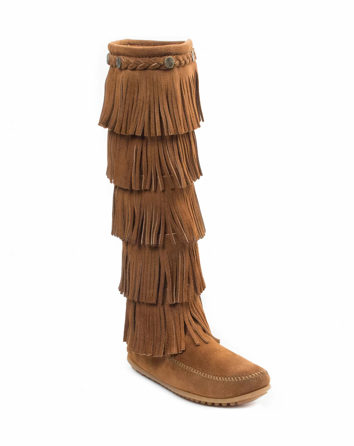 Women's Suede 5-Layer Fringe Boots