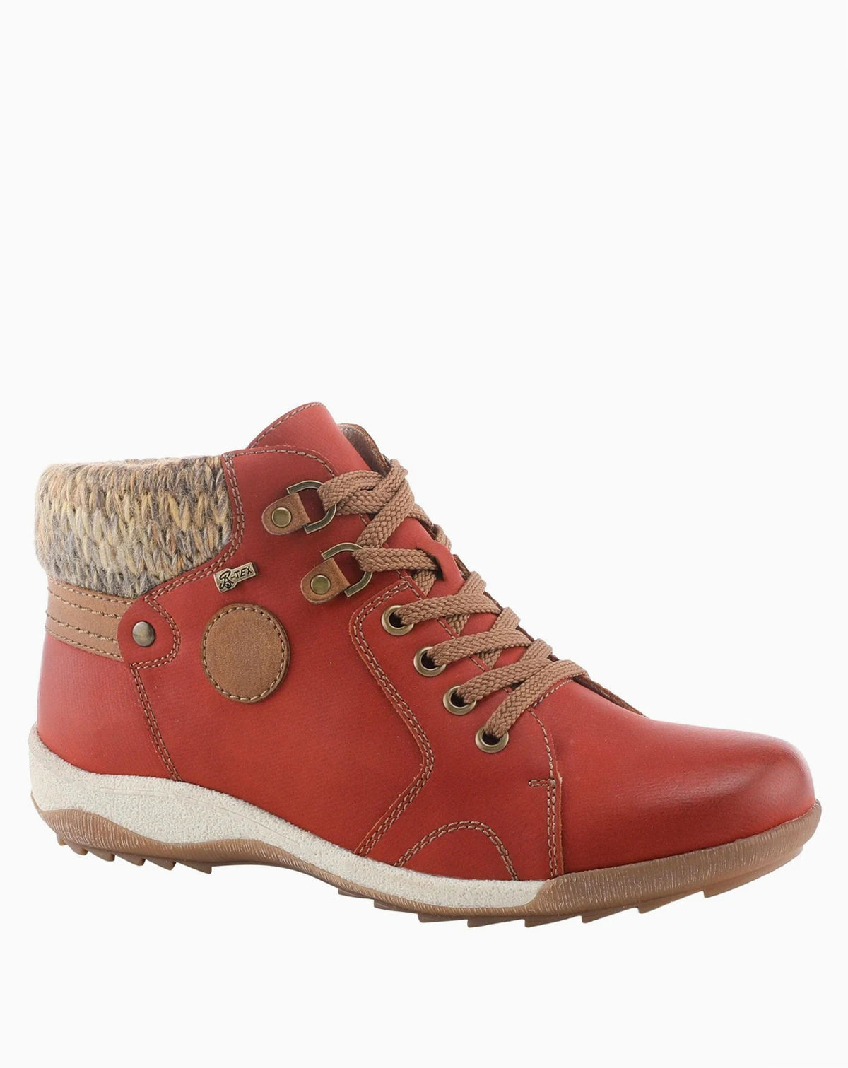 Clifton Lace-Up Booties with Sweater Cuff and Shock-Absorbing Sole