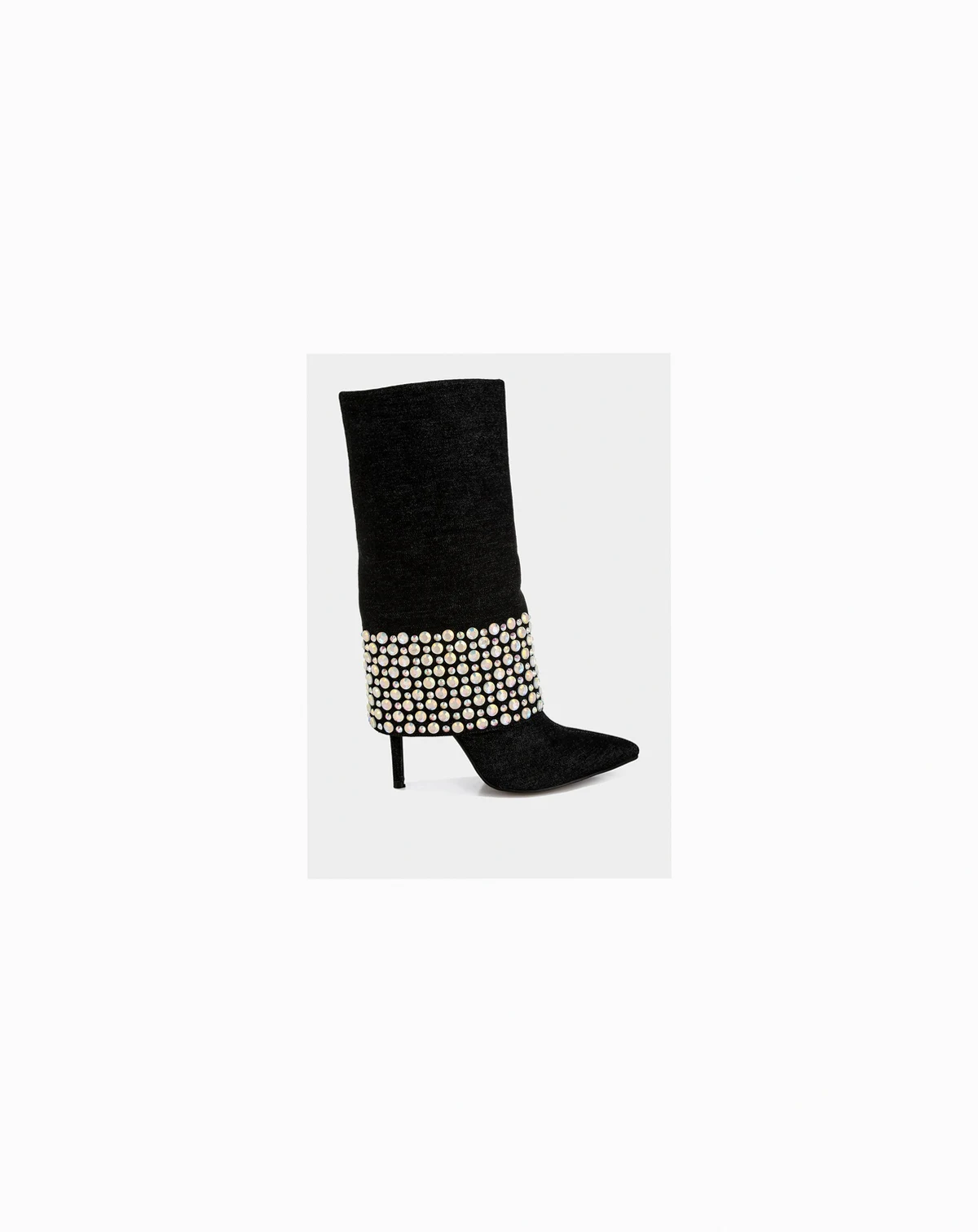 Womens Mike Drop Diamante & Rhinestones Denim Boots