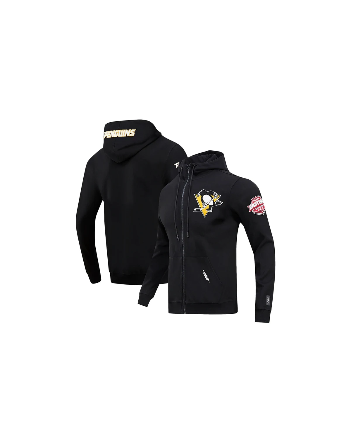 Men's Black Pittsburgh Penguins Classic Chenille Full-Zip Hoodie Jacket
