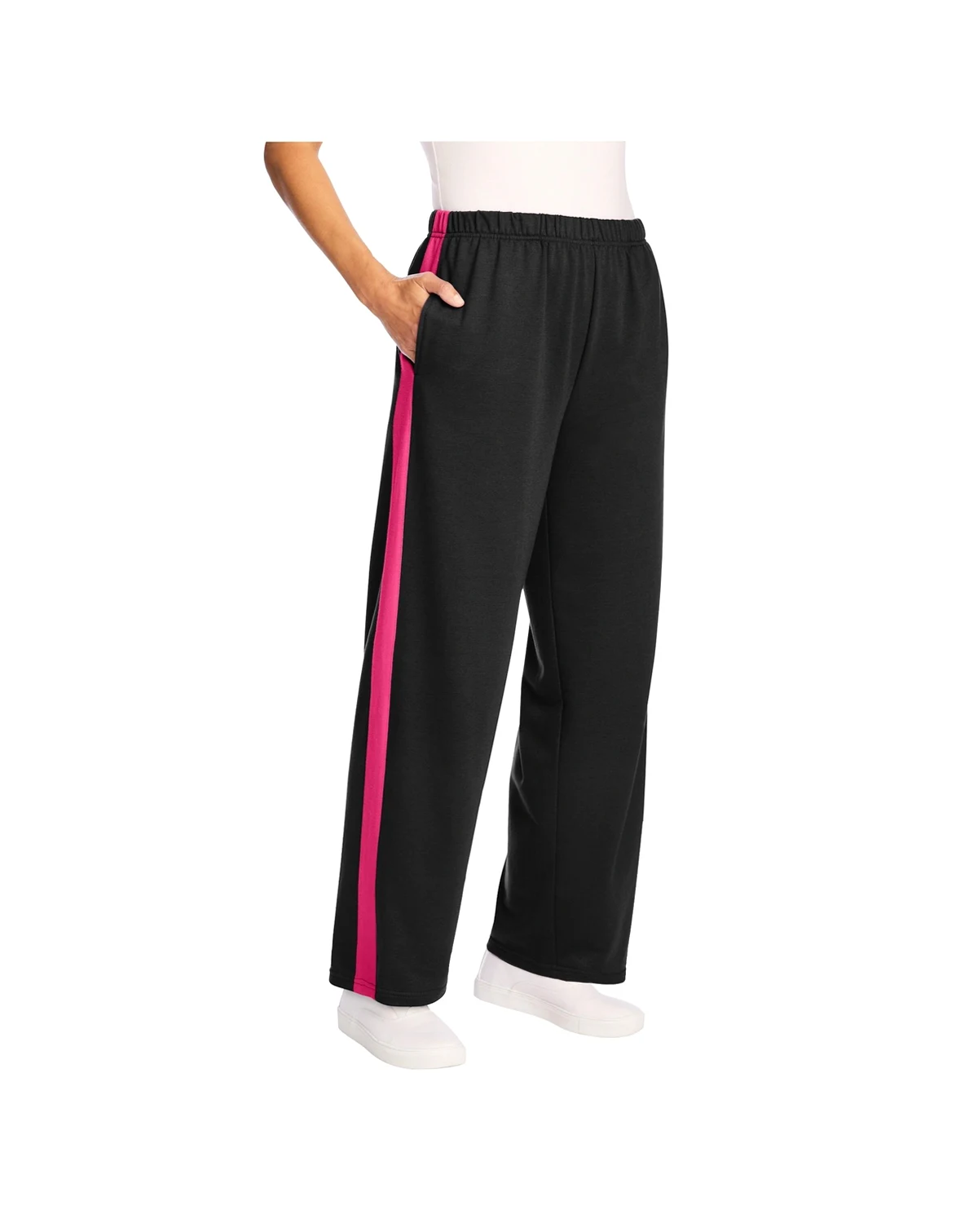 Women's Within Cotton French Terry Straight-Leg Pull-On Side-Stripe Pants