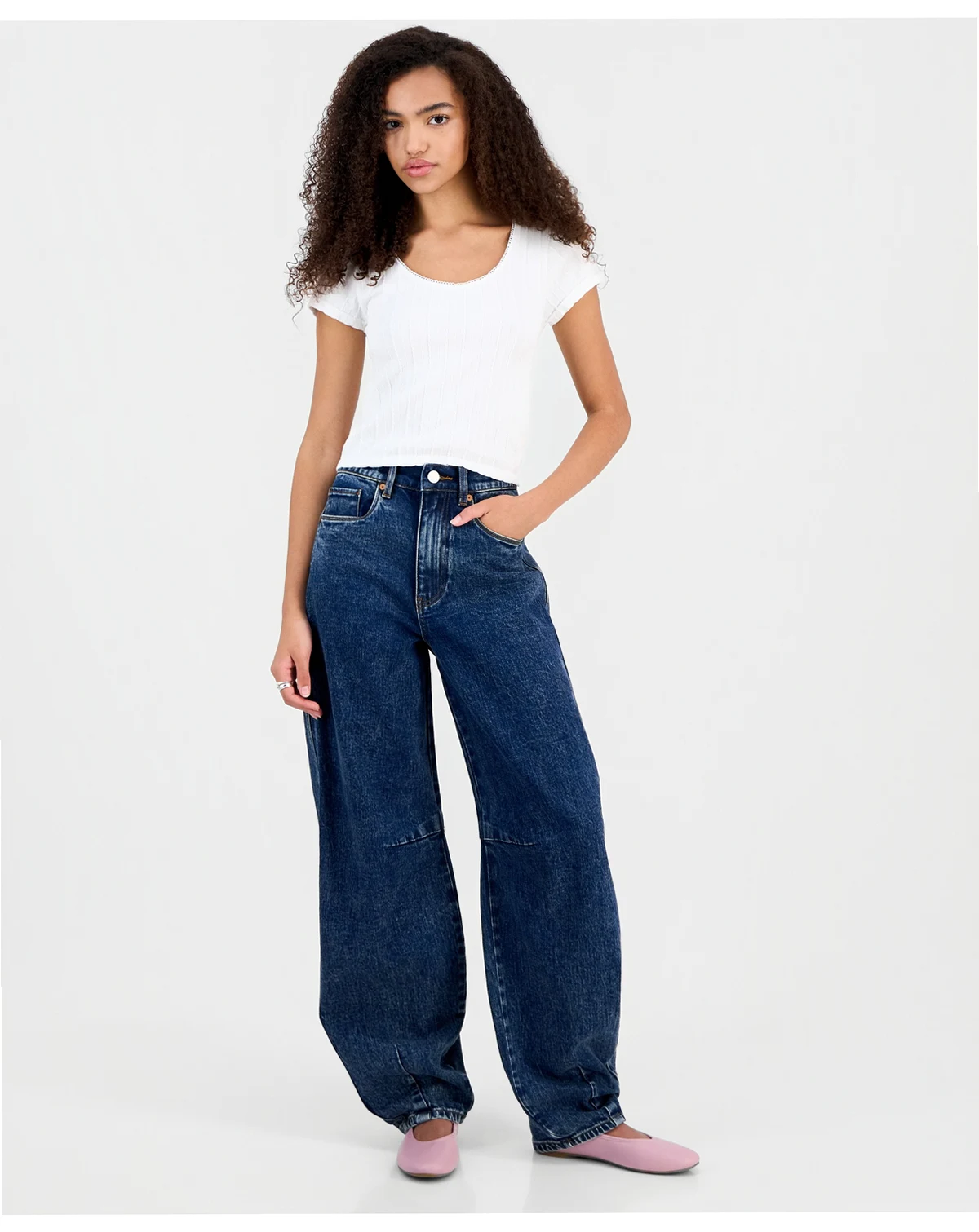 Women's Barrel-Leg High-Rise Jeans