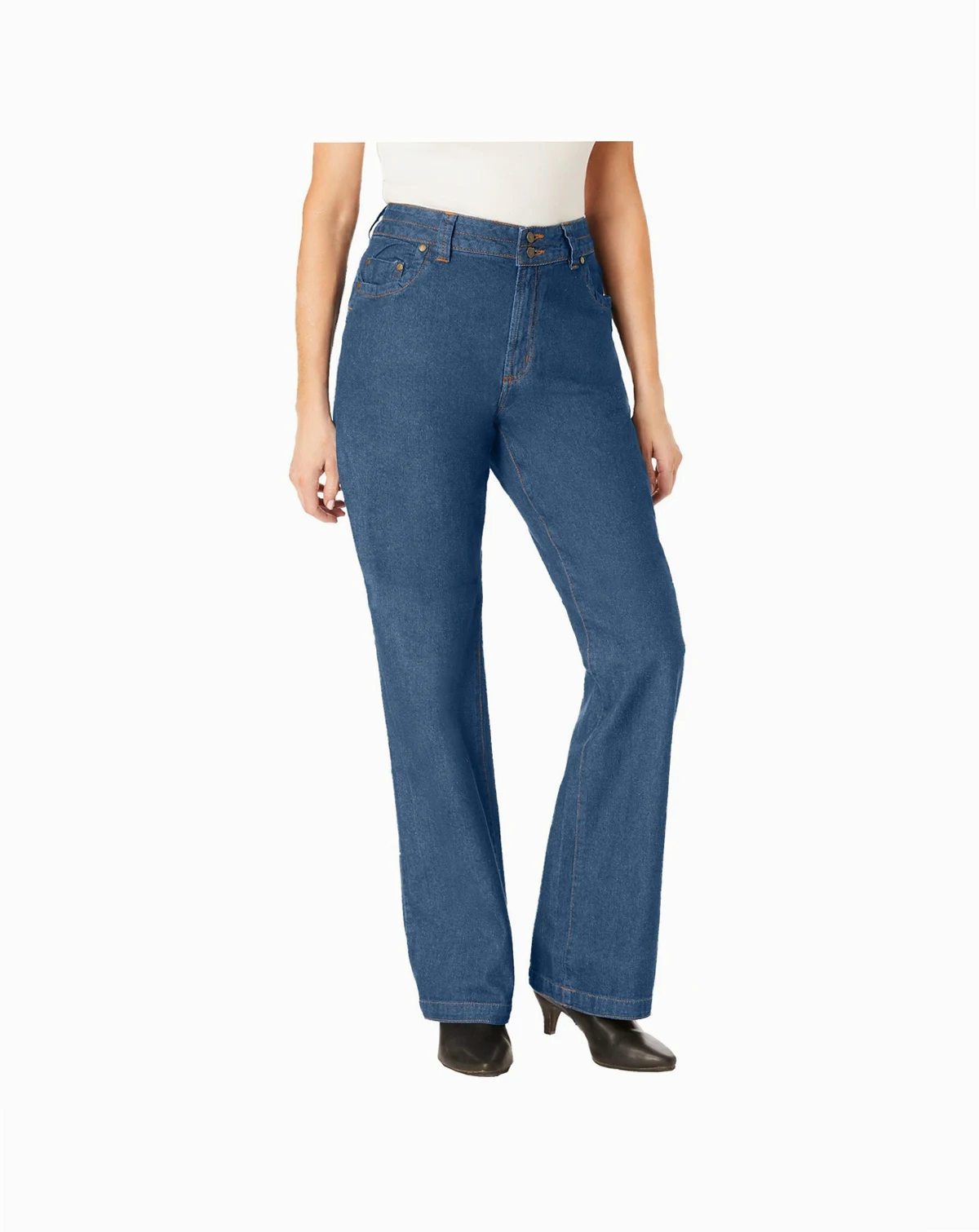 Women's Within Tall Perfect Wide-Leg All-Cotton Denim Five-Pocket Jeans
