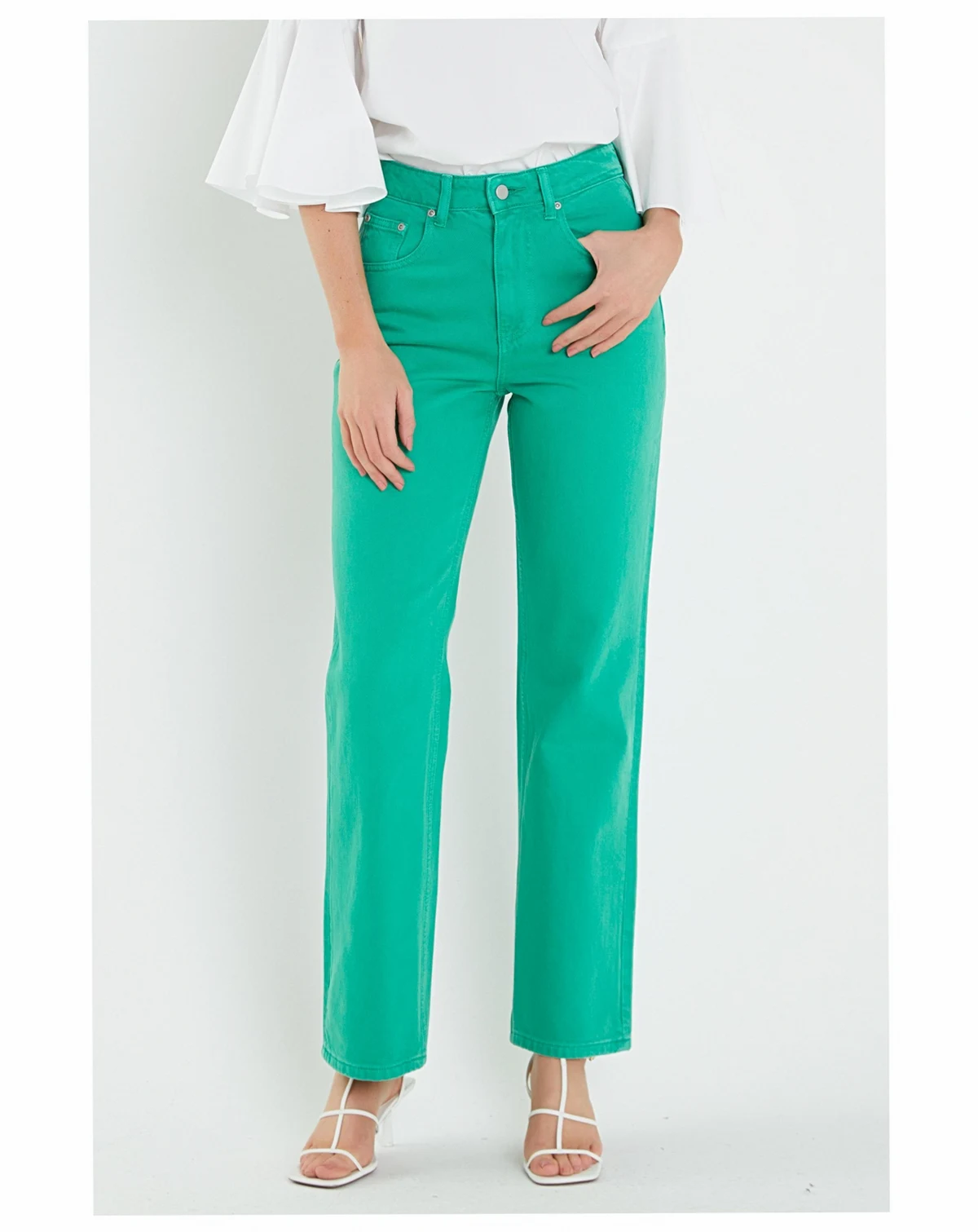 Women's Color Full Length Wide Leg Jean