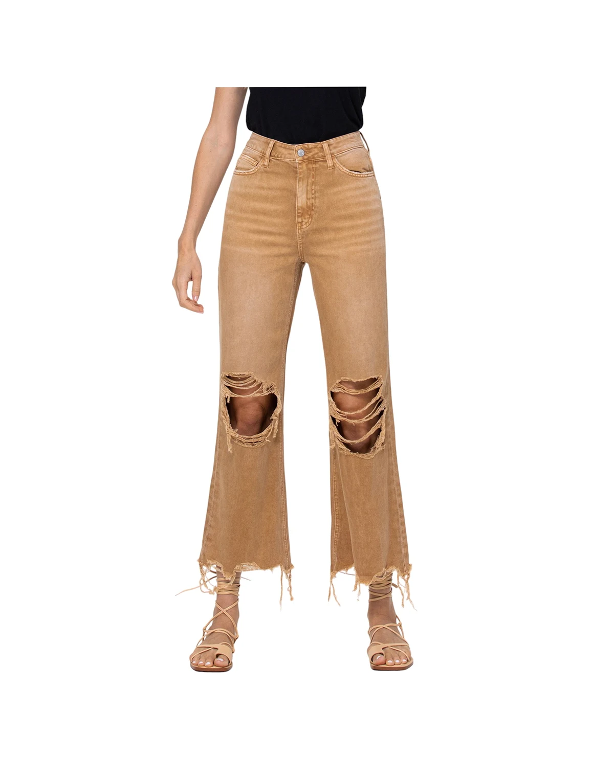 Women's Super High Rise 90's Vintage-like Cropped Flare Jeans