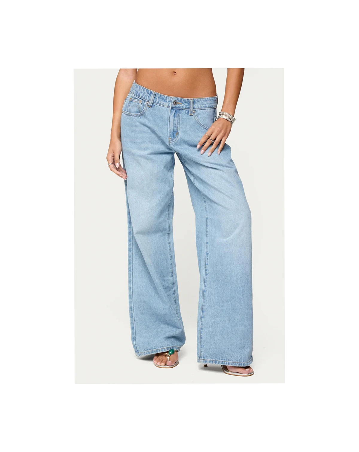 Women's Mirra Embroidered Flower Low Rise Jeans