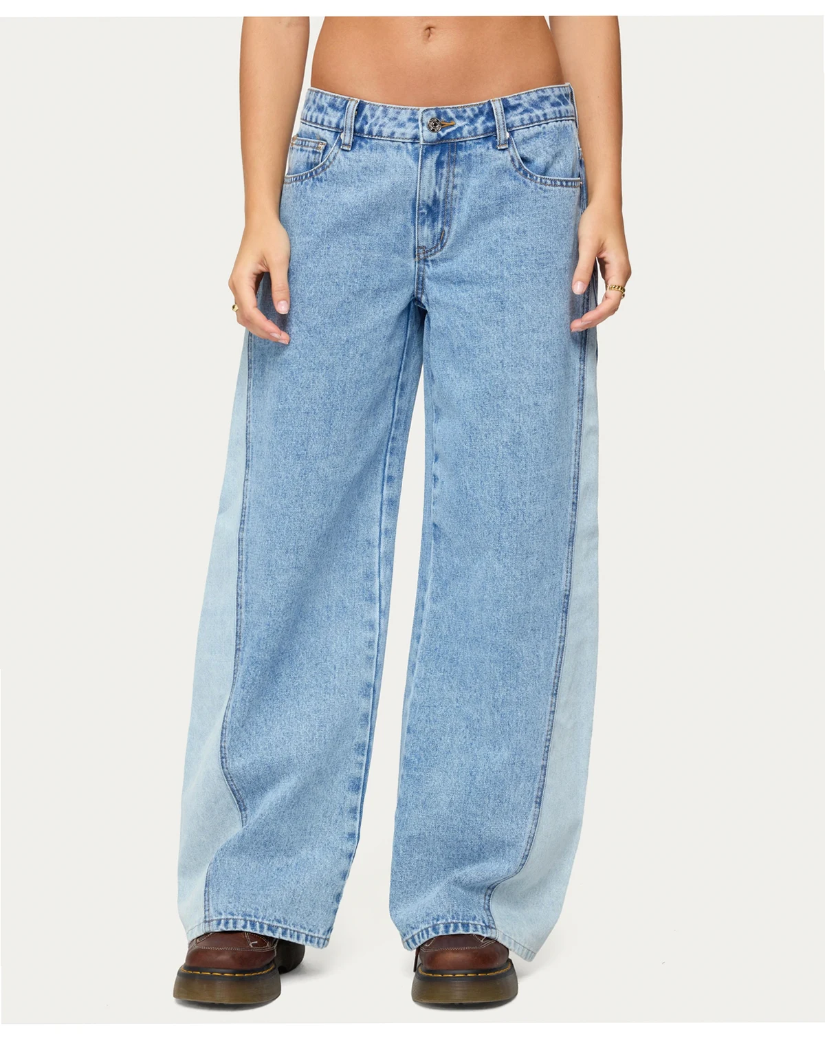 Women's Genna Contrast Panel Low Rise Jeans
