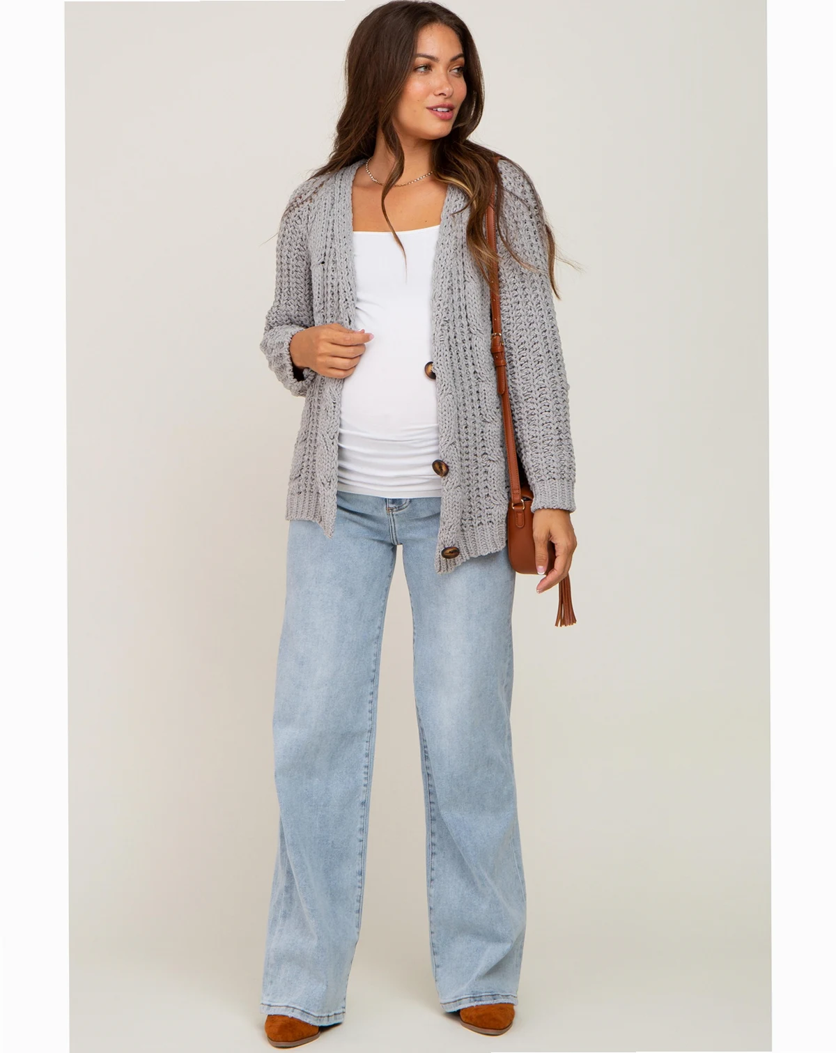 Maternity Light Blue Wide Leg Jeans