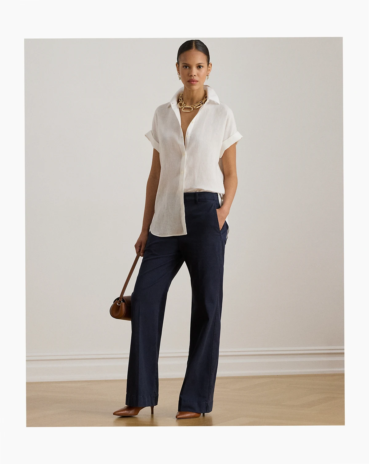 Petite High-Rise Flare Chino Pants