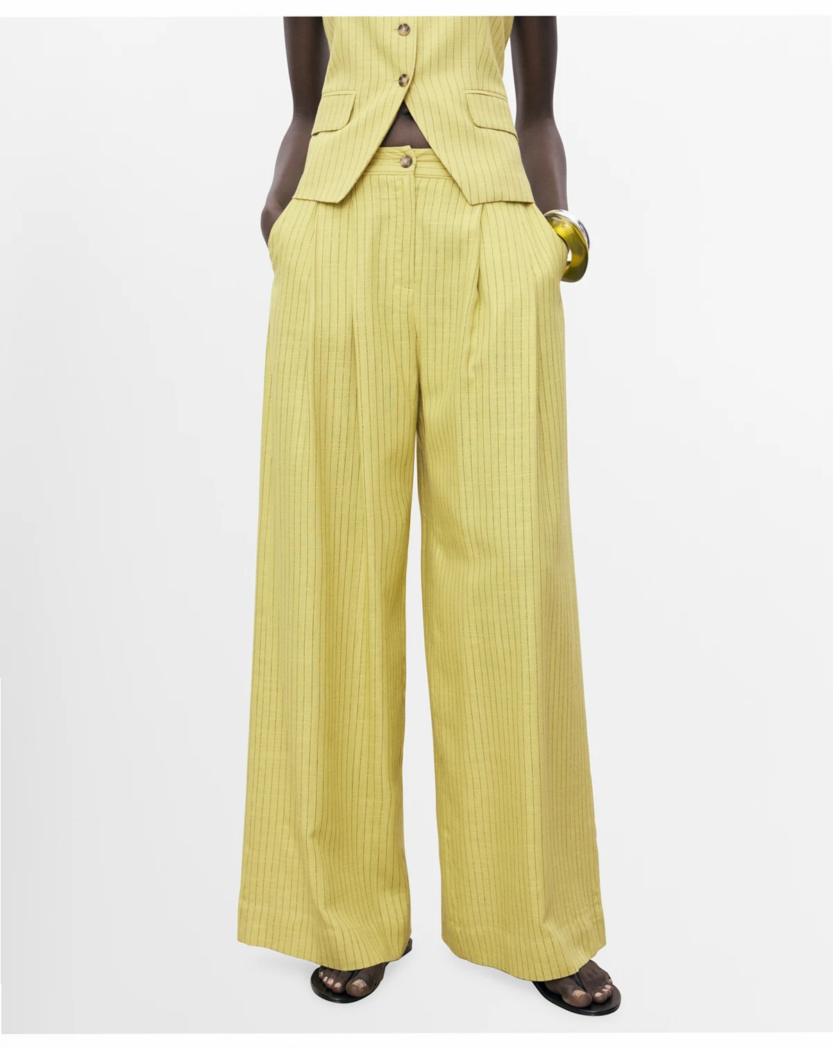 Women's Striped Straight Suit Pants