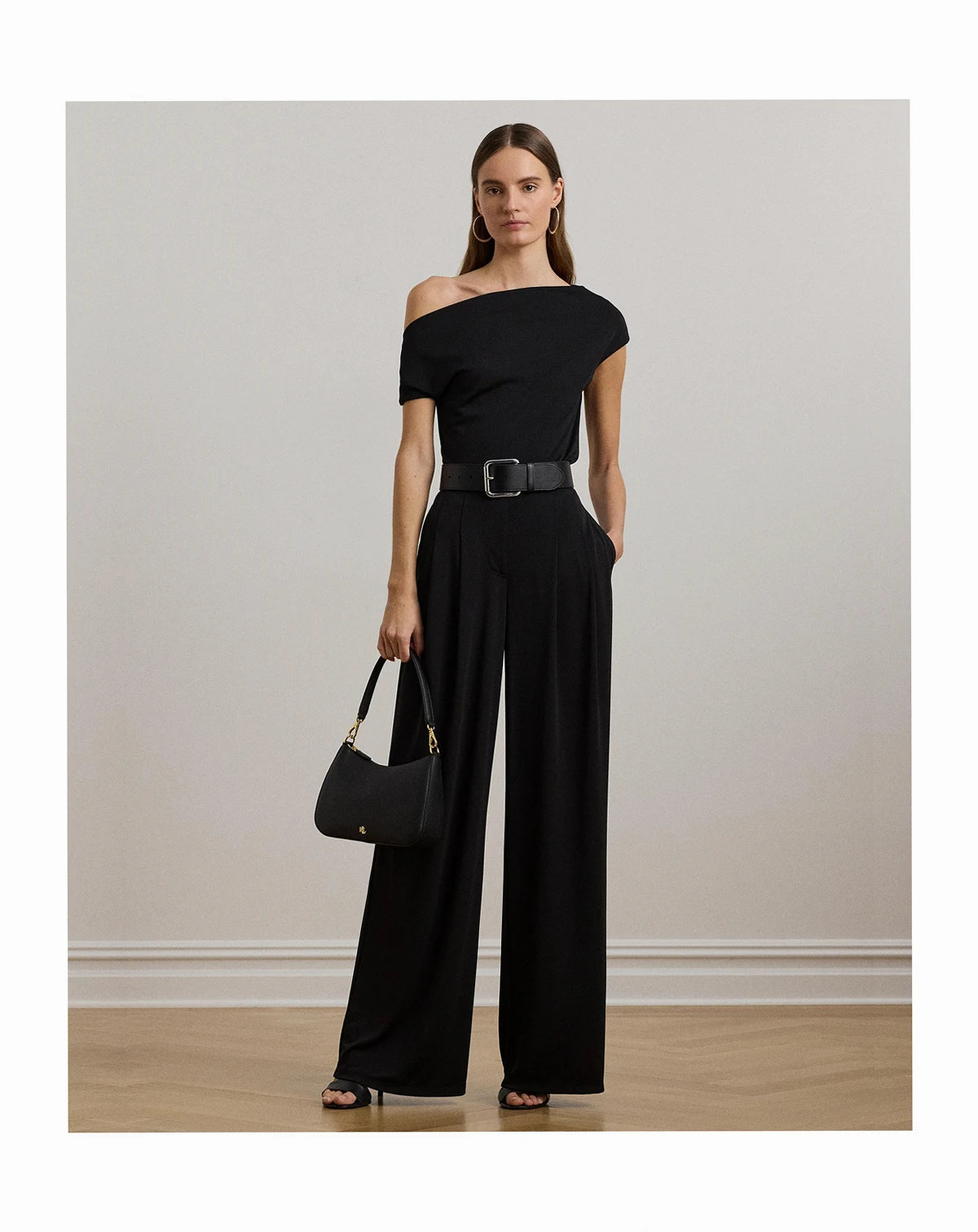 Women's Pleated Stretch Jersey Wide-Leg Pants, Regular & Petite