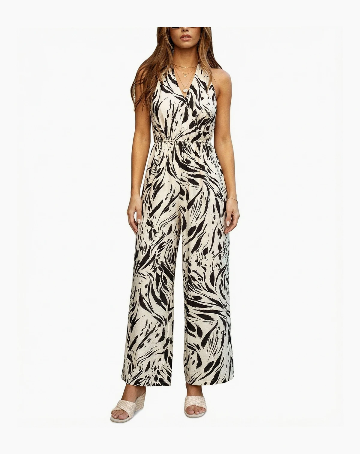 Women's Crystal Water Abstract Jumpsuit