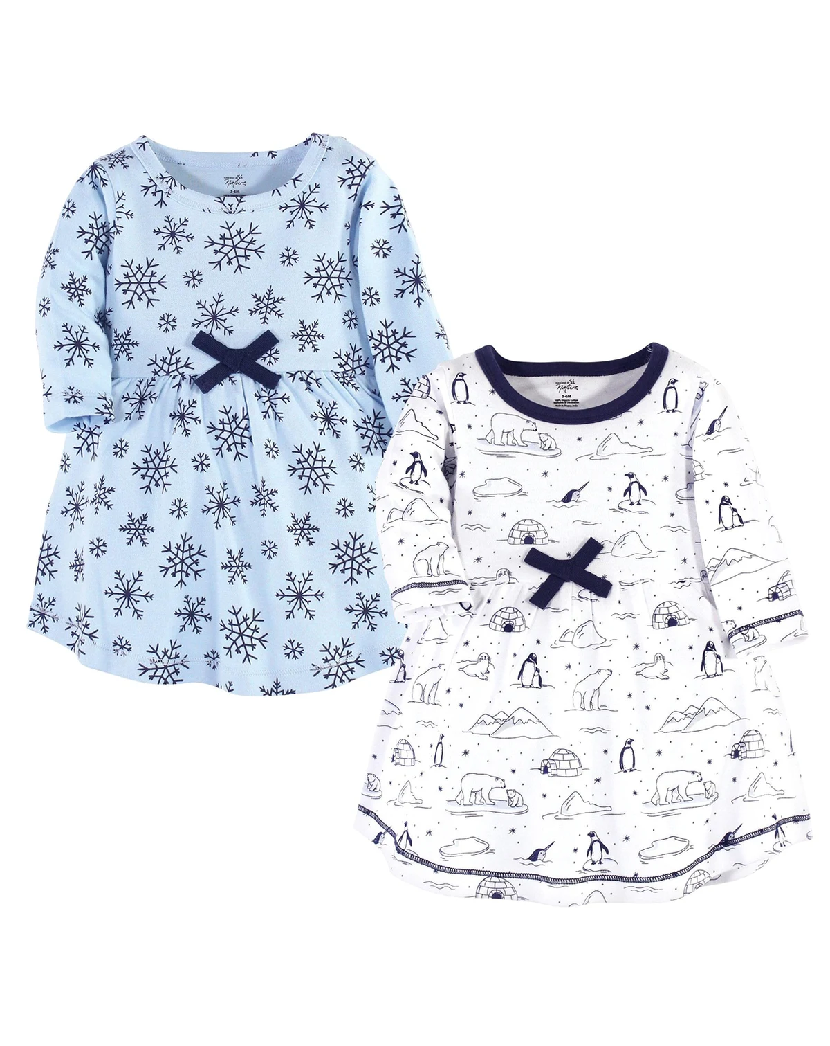 2Pk Long Sleeve Natural Dresses