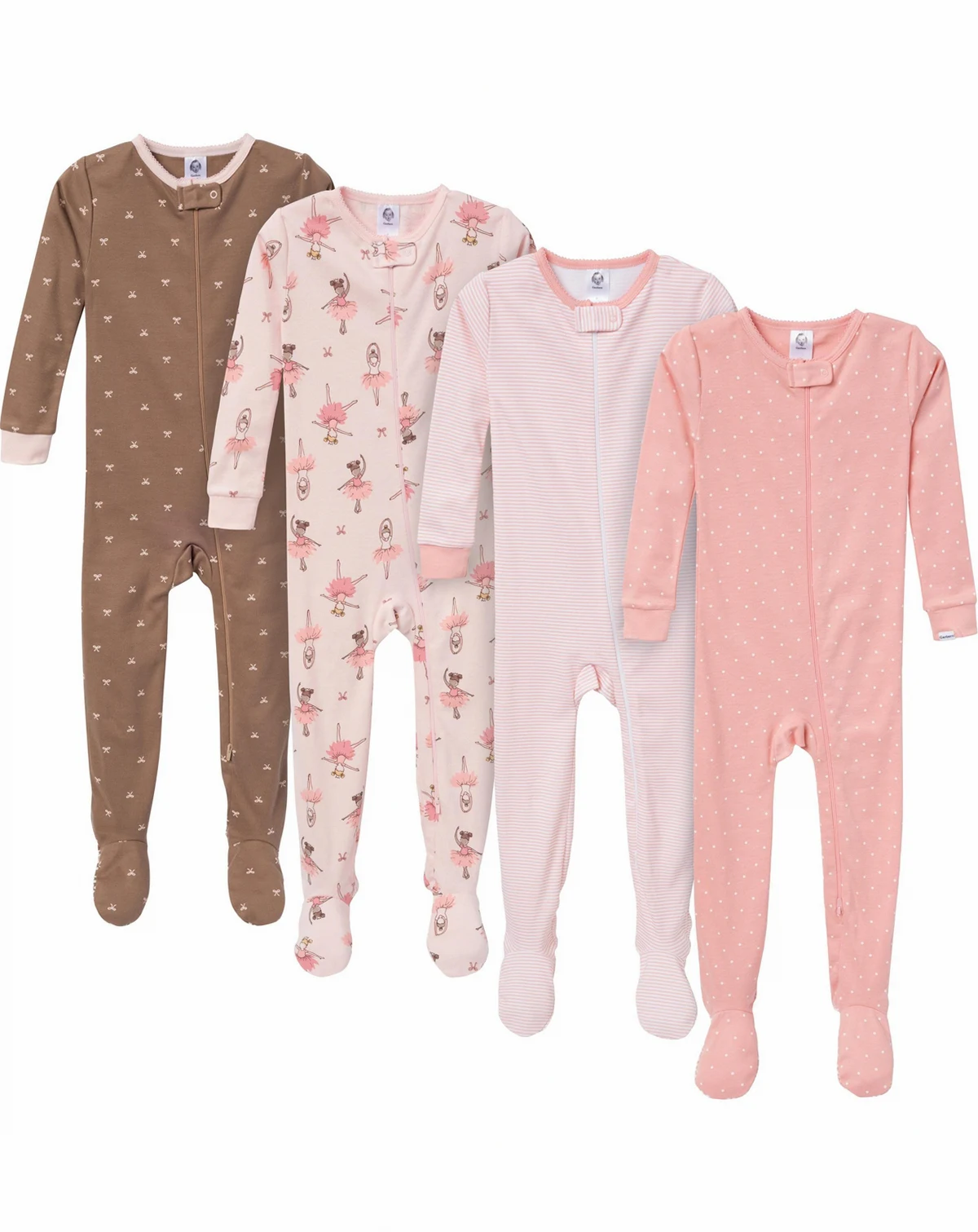 Toddler Girls' Snug Fit Footed Pajamas, 4-Pack, Dogs