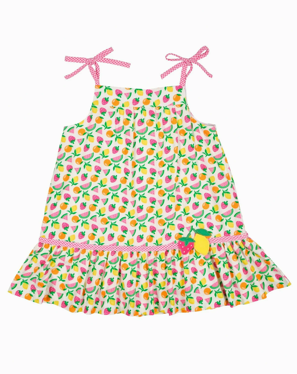 Toddler Girls Printed Seersucker Dress With Fruit