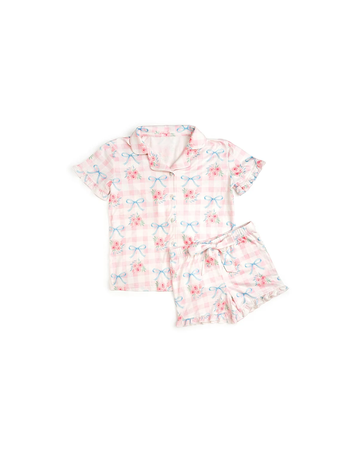 Big Girls Gingham Trellis Lounge Set