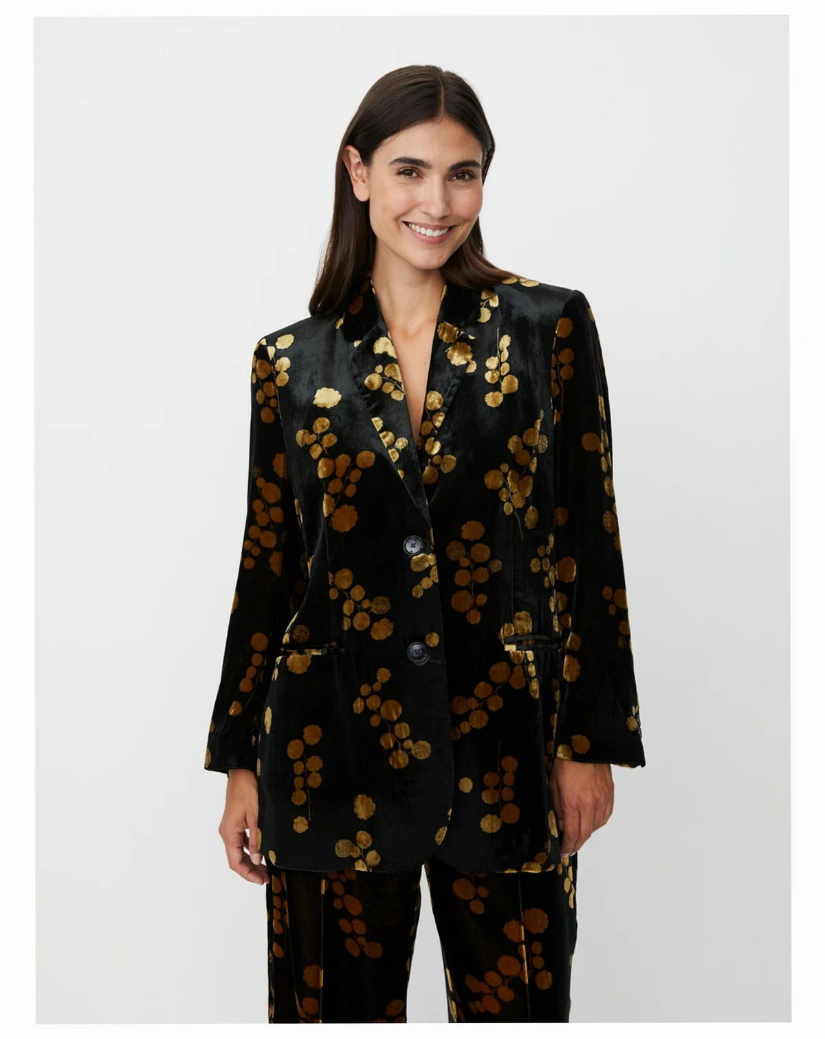 Women's MaJaxi Velour Floral Print Blazer