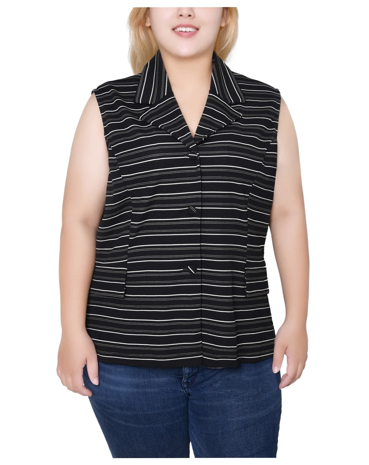 Women's Plus Size Sleeveless Scuba Vest Jacket