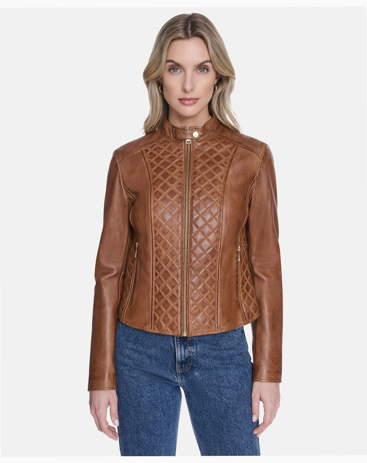 Women's Marlette quilted lamb leather scuba jacket