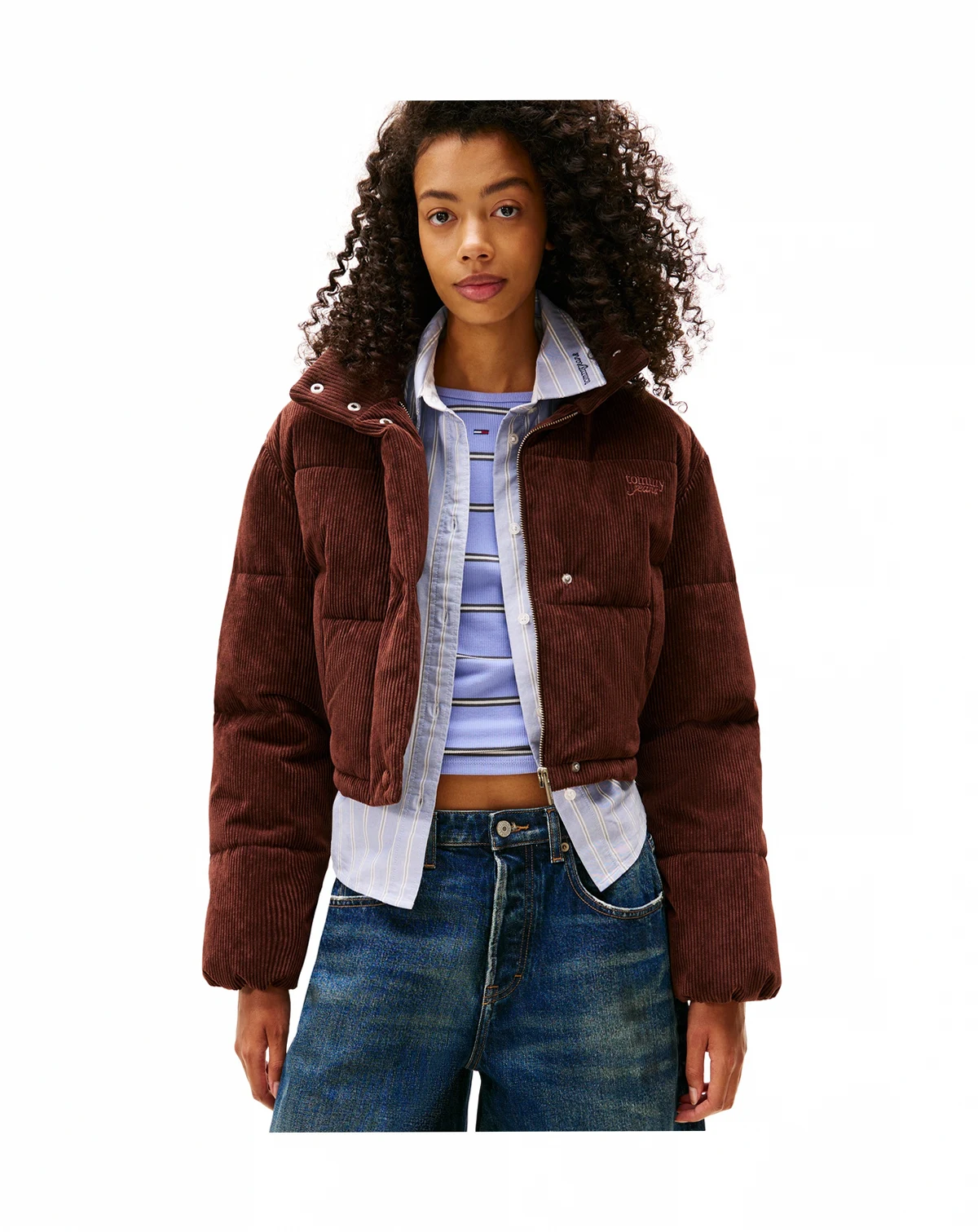 Women's Corduroy Cropped Puffer Jacket