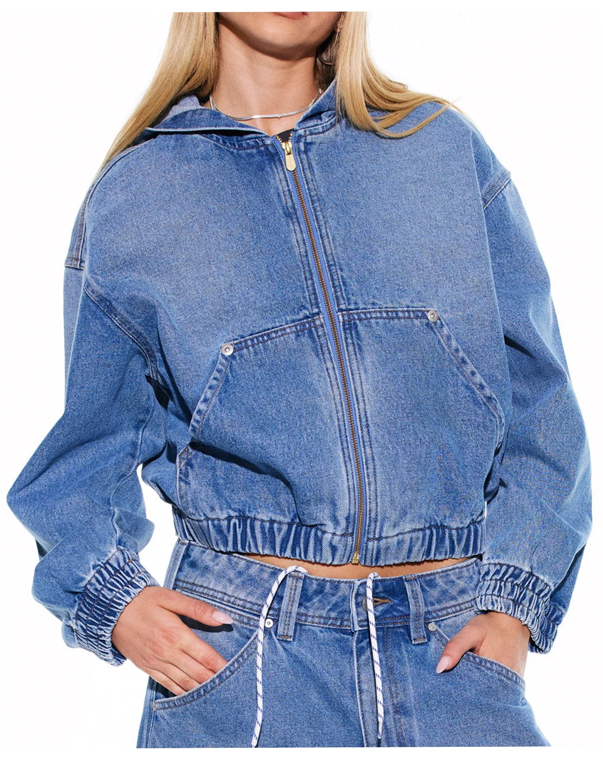 Women's Hooded Long-Sleeve Bomber Jacket