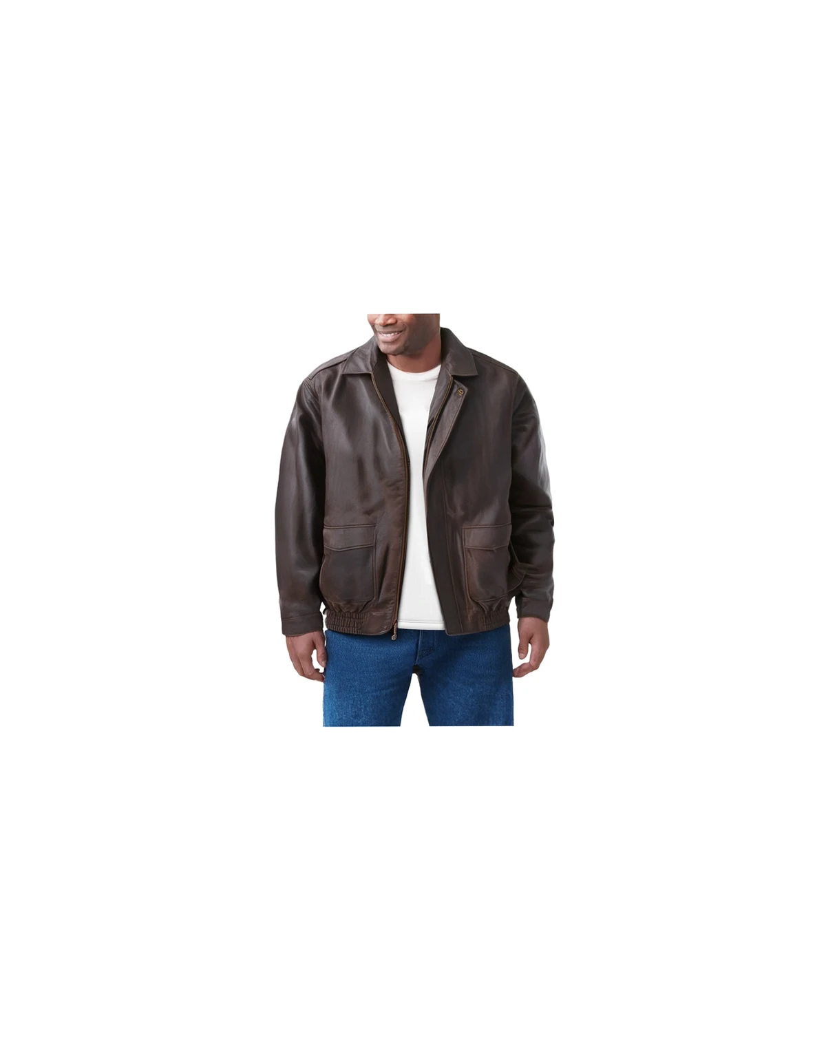 Big & Tall Leather Aviator Bomber