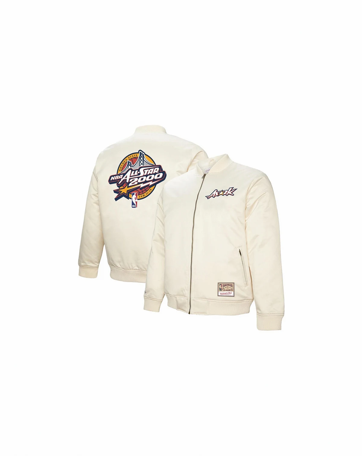 Men's Cream 2000 NBA All-Star Game Full-Zip Satin Jacket