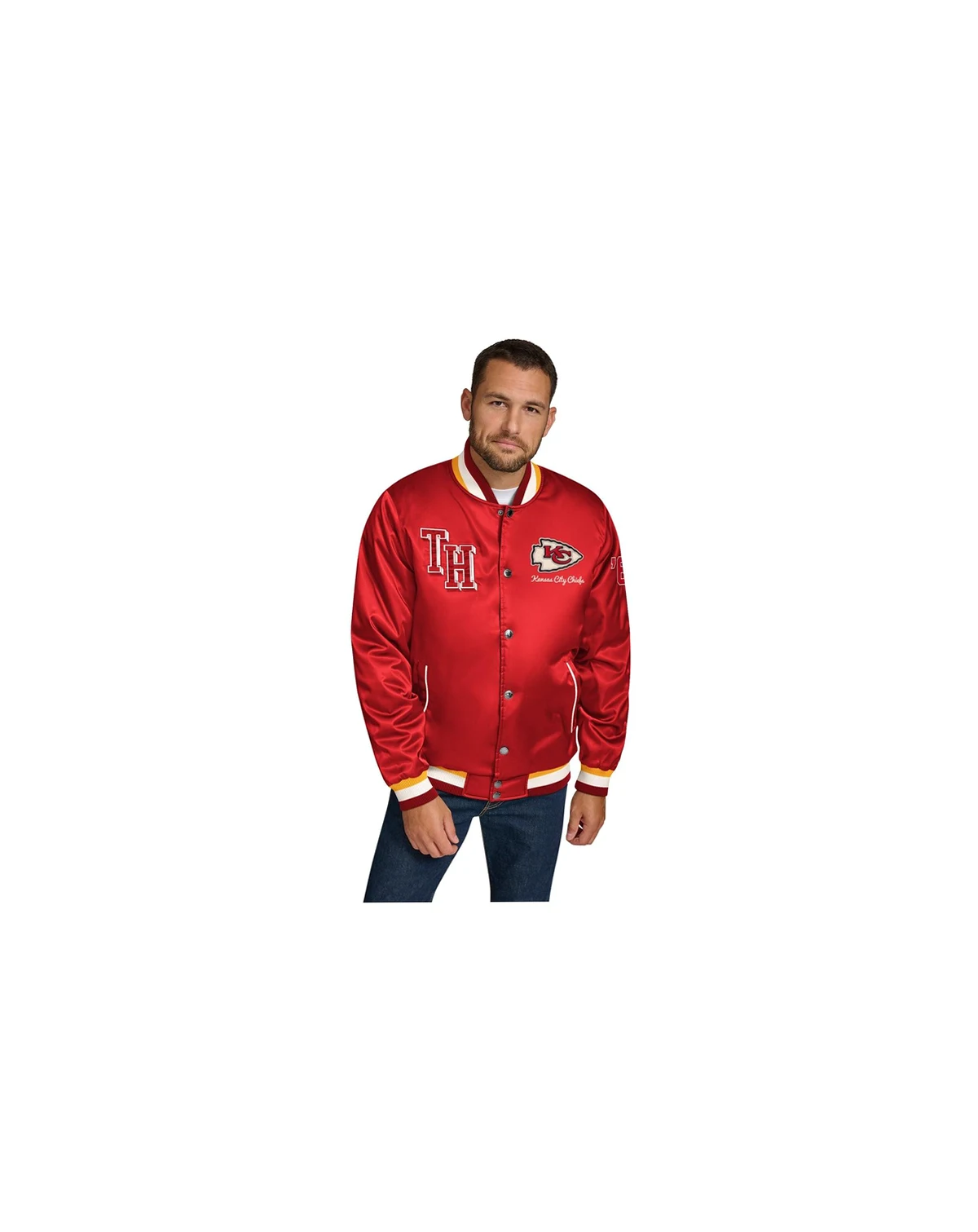 Men's Red Kansas City Chiefs Dante Full-Snap Satin Jacket